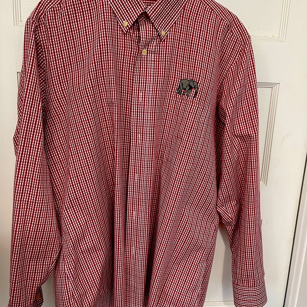 Mens long sleeve button up Alabama Crimson Tide dress shirt